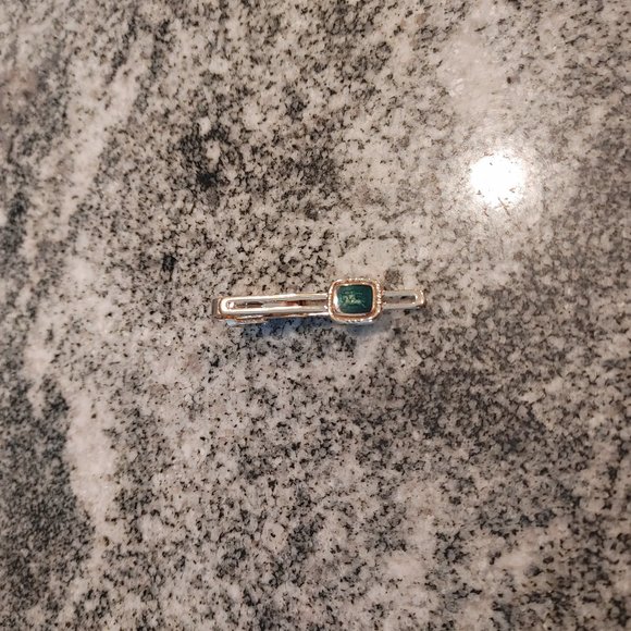 Burberry Tie Clip Gold Plated with Green Logo - Picture 3 of 16